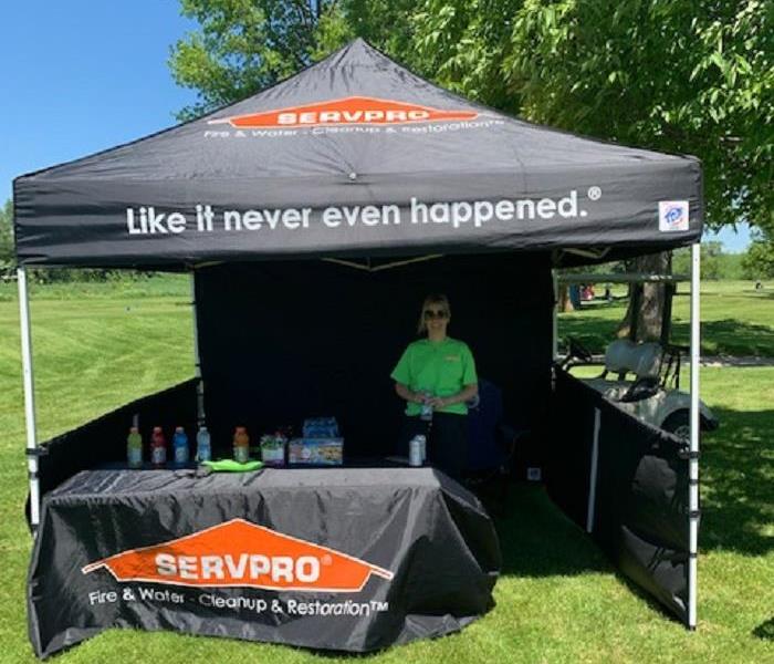 SERVPRO of Guelph's Booth at the Nolan Melchin Memorial Golf Tournament.