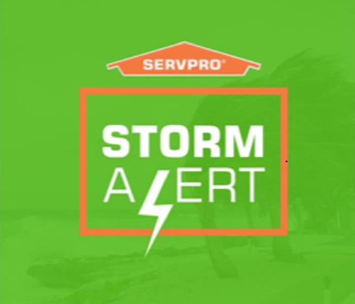 green background with SERVPRO Storm Alert logo